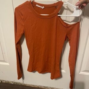 Women's Orange Cut-Out Shoulder Top